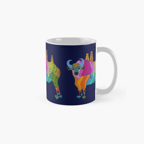 Trippy Indian Bison Mushroom Temple from Mountains to Ocean Classic Mug