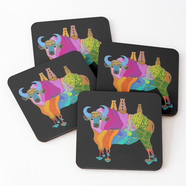 Item preview, Trippy Bison Mushroom Pattern: Nature Friendly Mushroom Visions designed and sold by Sampda Mago.
