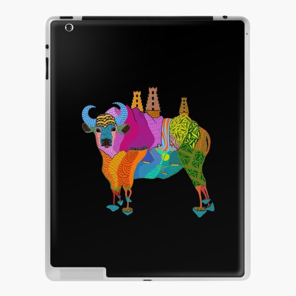 Trippy Indian Bison Mushroom Temple from Mountains to Ocean iPad Skin