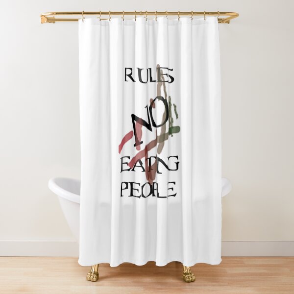 Rules No Eating People Shower Curtain