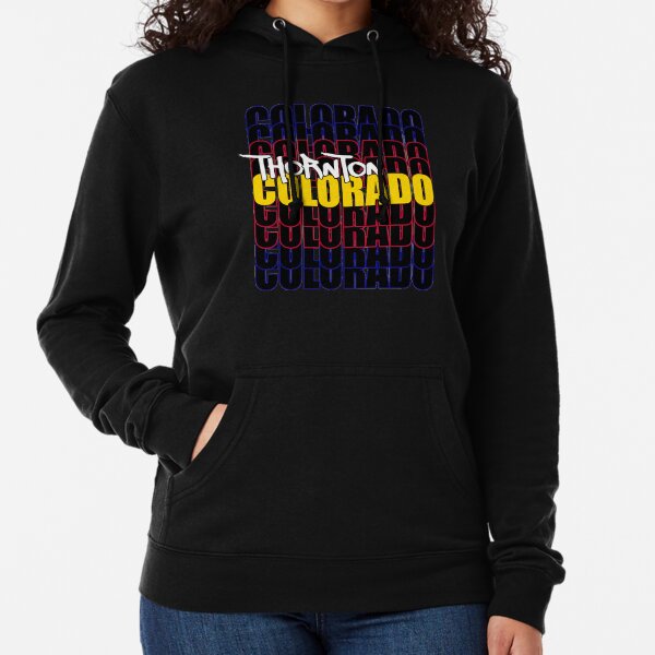 Thornton Colorado State Flag Typography Lightweight Hoodie