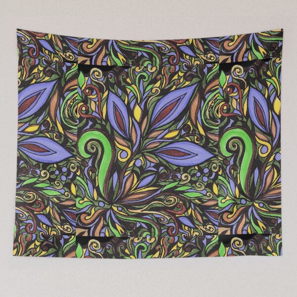 Item preview, Majestic Flowers And Leaves Pattern Tiffany Stained Glass Mosaic Style VI designed and sold by Irina Sztukowski.