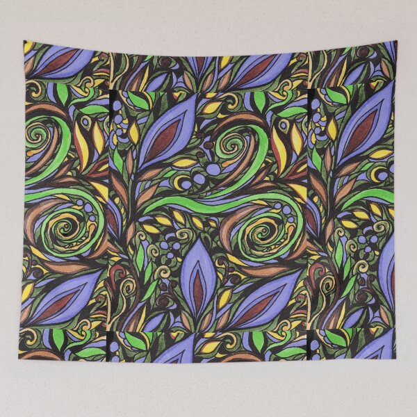 Item preview, Majestic Flowers And Leaves Pattern Tiffany Stained Glass Mosaic Style VIII designed and sold by Irina Sztukowski.