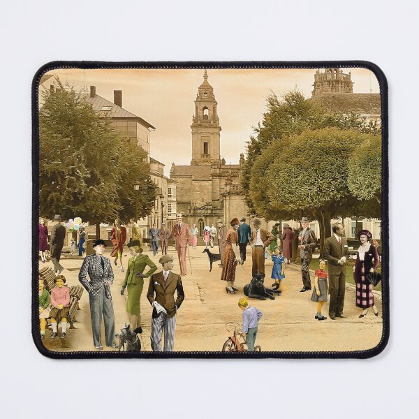 Item preview, Strolling through the Plaza Mayor of Lugo (Spain), 1934 designed and sold by PrivateVices.
