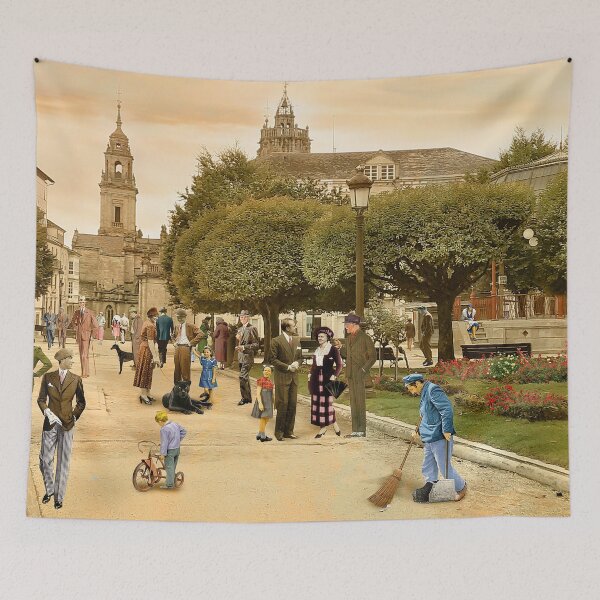 Item preview, Strolling through the Plaza Mayor of Lugo (Spain), 1934 designed and sold by PrivateVices.
