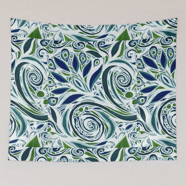Item preview, Majestic Flowers And Leaves Pattern Tiffany Stained Glass Mosaic Style IX designed and sold by Irina Sztukowski.