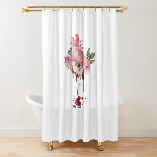 Unhappy heart, gifts against lovesickness, flowery heart Shower Curtain