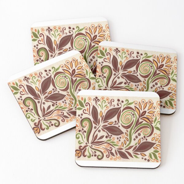 Item preview, Majestic Flowers And Leaves Pattern Tiffany Stained Glass Mosaic Style XV designed and sold by Irina Sztukowski.