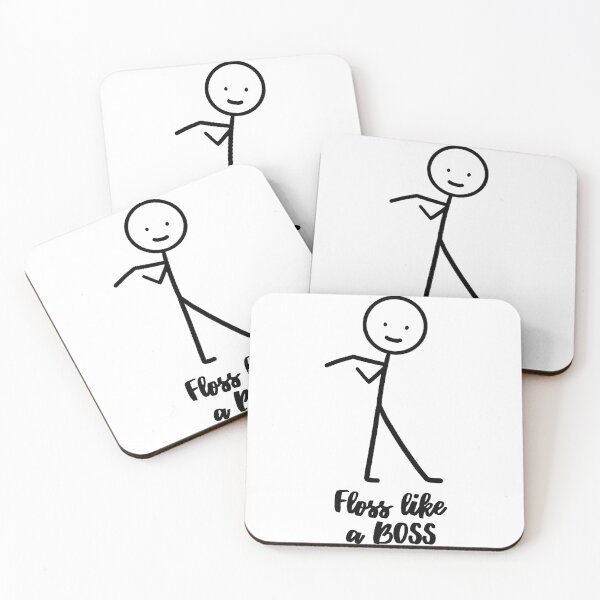 Item preview, Floss Like A Boss Stick Figure Stickman Doodle Printed Funny designed and sold by DibbaDesigns.