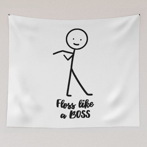 Item preview, Floss Like A Boss Stick Figure Stickman Doodle Printed Funny designed and sold by DibbaDesigns.