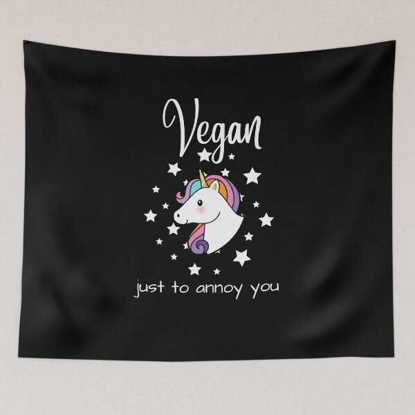 Item preview, Vegan Just to Annoy You Rainbow Unicorn designed and sold by nanogarbanzo.