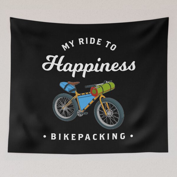 Item preview, Funny Bike Lovers Bikepacking Happiness design designed and sold by jakehughes2015.
