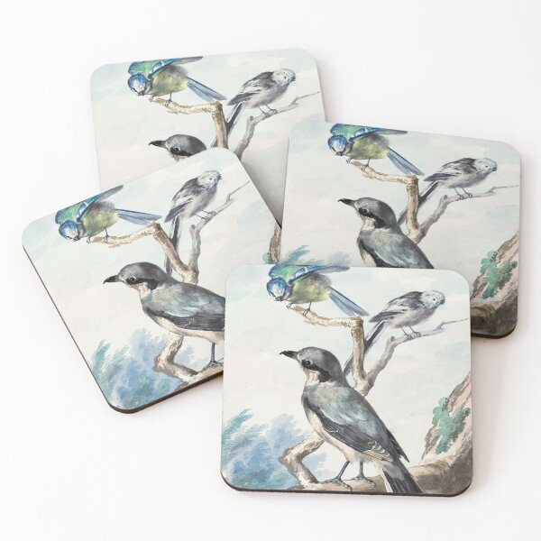 Item preview, Three birds: a Long-tailed Tit, a Blue Tit and a Great Gray Shrike or Great Shrike designed and sold by vuilwerk.