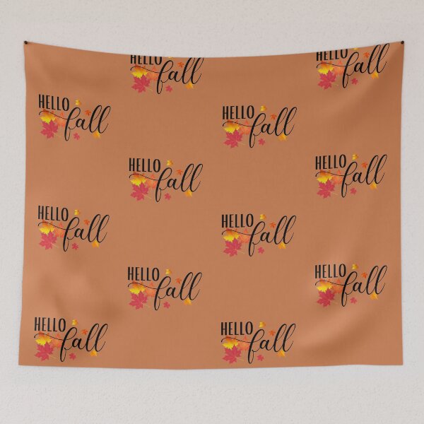 Item preview, Hello Fall , Autumn Maple Leaves Falling, Fall Quote for Babies, Toddler, Kids and Adults!  designed and sold by InkItStudio.