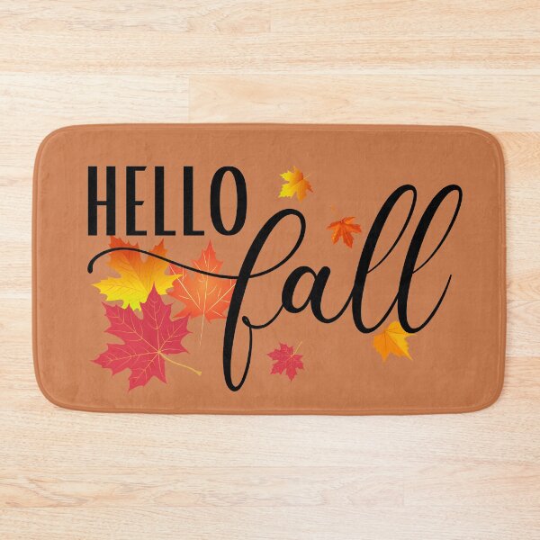 Item preview, Hello Fall , Autumn Maple Leaves Falling, Fall Quote for Babies, Toddler, Kids and Adults!  designed and sold by InkItStudio.