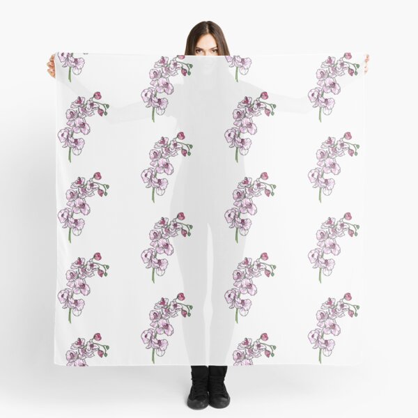 Orchid Flower Pattern Scarf
