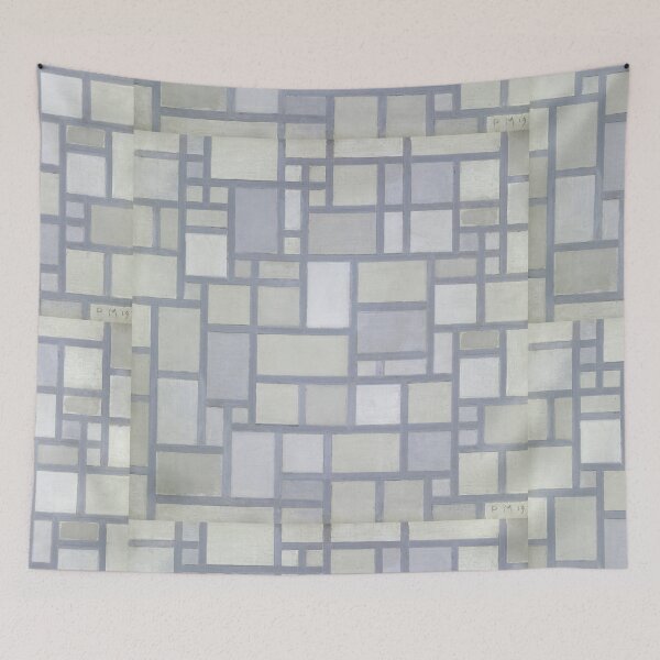 Item preview, Piet Mondrian Composition in bright colors with gray lines Colorful Painting Abstract And Modern Art designed and sold by Vintage Mag.