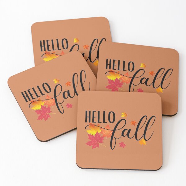 Item preview, Hello Fall , Autumn Maple Leaves Falling, Fall Quote for Babies, Toddler, Kids and Adults!  designed and sold by InkItStudio.