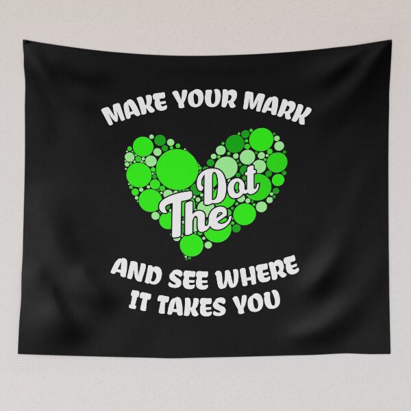 Item preview, Copy of Make your mark and see where it takes you , the dot, Polka Green Heart Dot Heart - The International Dot Day designed and sold by Usoubmaster.