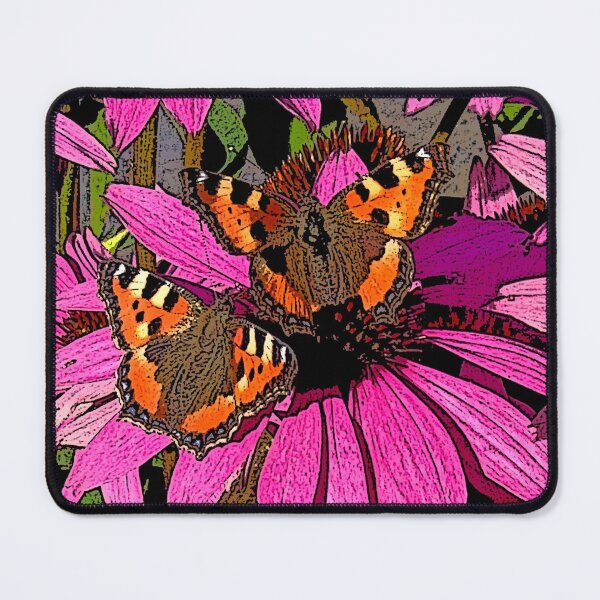 Item preview, small tortoiseshell butterflies on pink echinacea flowers designed and sold by Greengardens36.
