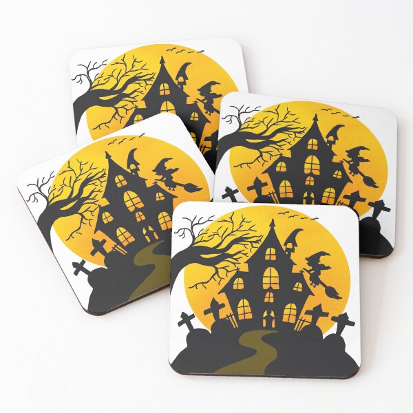 Item preview, Vintage Halloween Haunted House Witch Design designed and sold by petpuppymania.