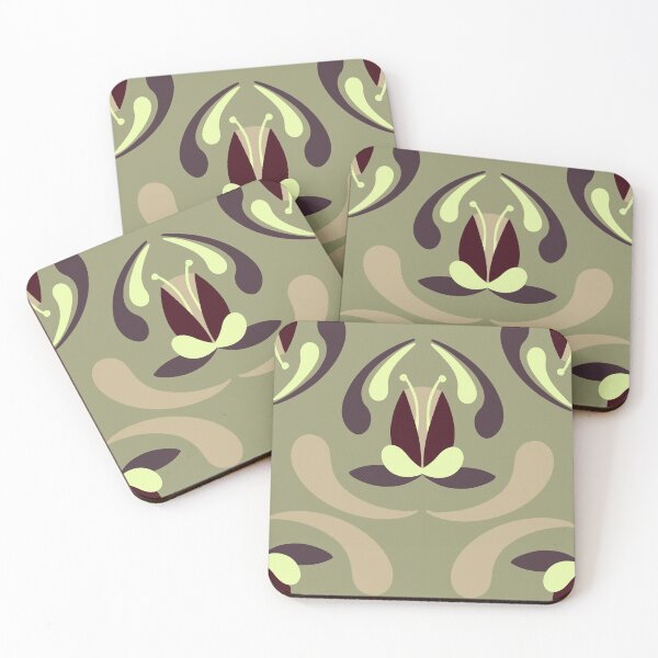 Item preview, Tulips and leaves - moss green  designed and sold by Nadia Arsky.