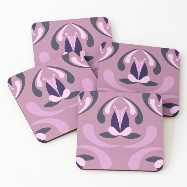 Item preview, Tulips and leaves - pink and purple  designed and sold by Nadia Arsky.