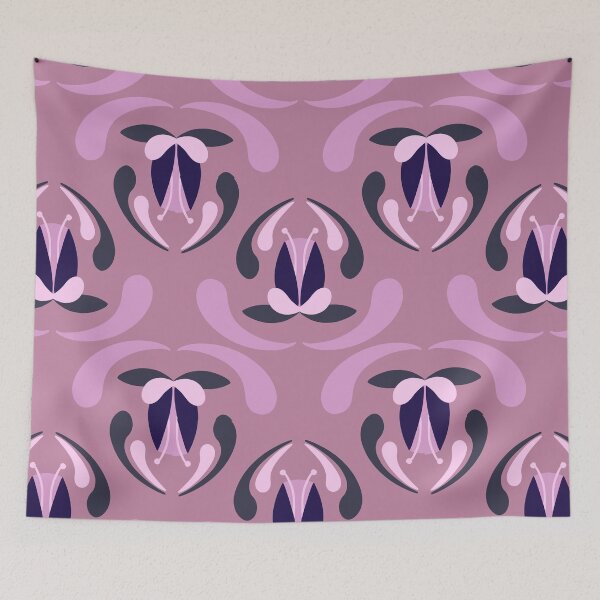 Item preview, Tulips and leaves - pink and purple  designed and sold by Nadia Arsky.