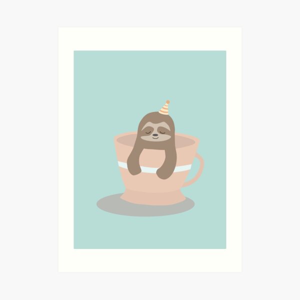 Cute Baby Sloth in Teacup Art Print by SunSloths | Redbubble Cute Baby Sloth in Teacup Art Print by SunSloths