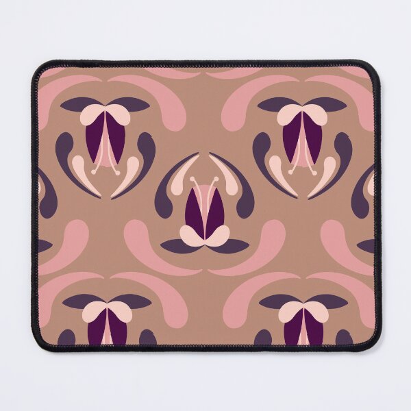 Item preview, Tulips and leaves - rustic pink mustard designed and sold by Nadia Arsky.