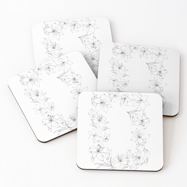 Item preview, Black and white flower boarder designed and sold by InteriorBliss.