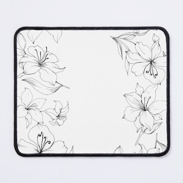 Item preview, Black and white flower boarder designed and sold by InteriorBliss.