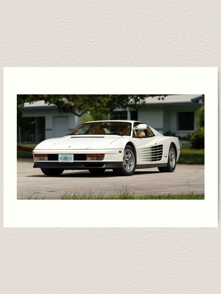 Ferrari Testarossa from Miami Vice Poster for Sale by car2oonz