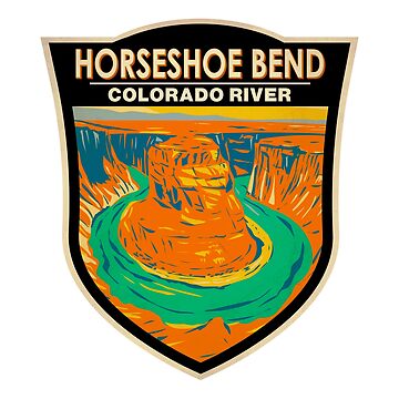 Artwork thumbnail, Horseshoe Bend Colorado River Badge by KrisSidDesigns