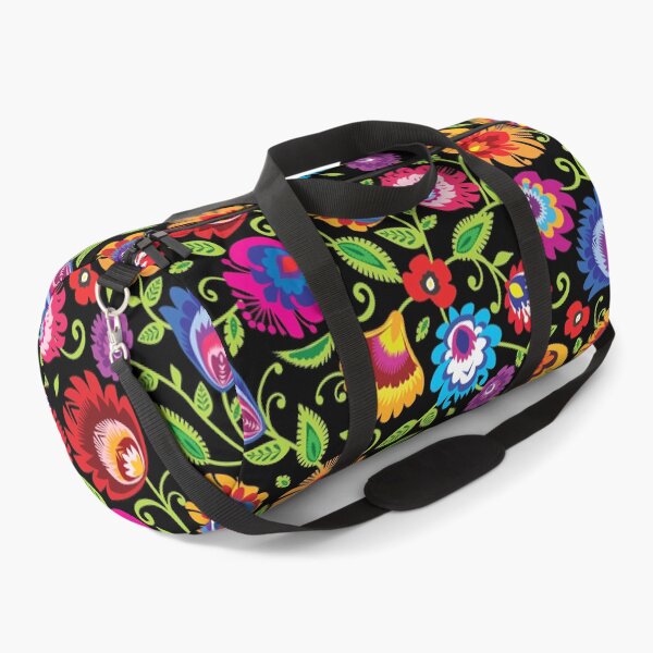 Item preview, Vibrant Folklore flowers on black designed and sold by FK-UK.