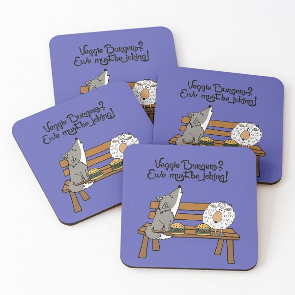 Item preview, Funny Wolf and Sheep and Veggie Burgers Cartoon designed and sold by Nature's Fancy.