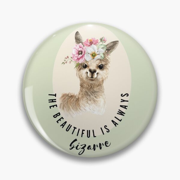 Item preview, The beautiful is always bizarre -Colorful Cute Kawaii Alpaca with Pink Flowers on Her Head Watercolor designed and sold by Red-ElYoubi.