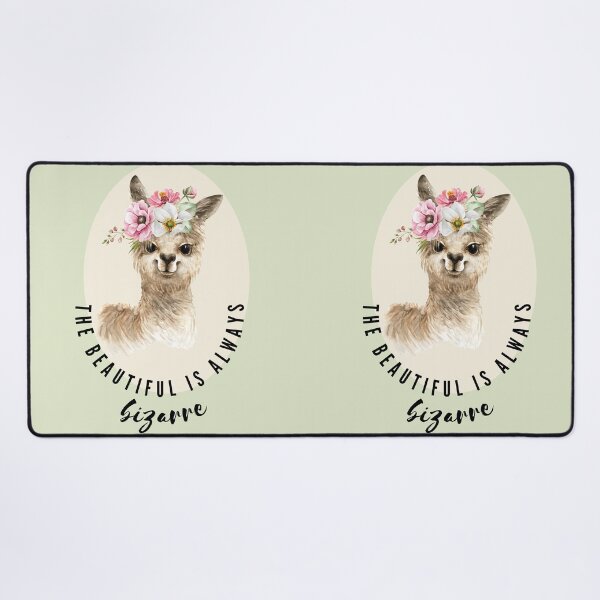 Item preview, The beautiful is always bizarre -Colorful Cute Kawaii Alpaca with Pink Flowers on Her Head Watercolor designed and sold by Red-ElYoubi.