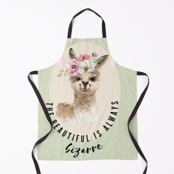 Item preview, The beautiful is always bizarre -Colorful Cute Kawaii Alpaca with Pink Flowers on Her Head Watercolor designed and sold by Red-ElYoubi.