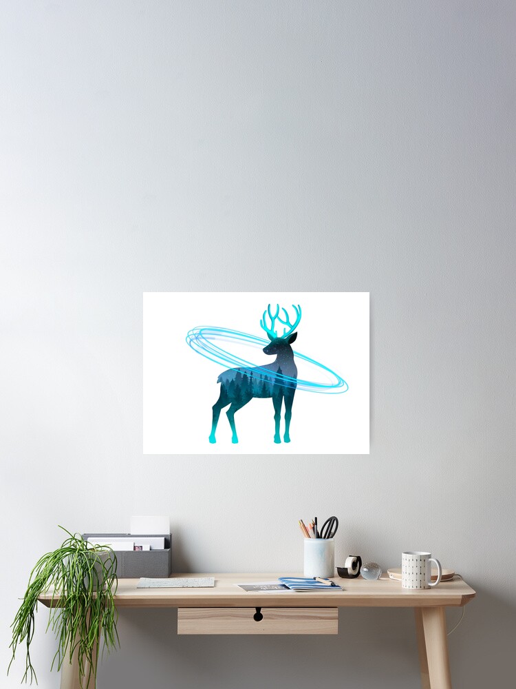 Thumbnail 2 of 3, Poster, Deer nature #3 designed and sold by euglenii.