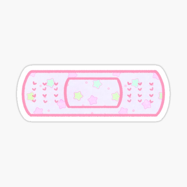 Pastel Menhera Heart Sweets Galaxy Bandaid Sticker (Large) Sticker