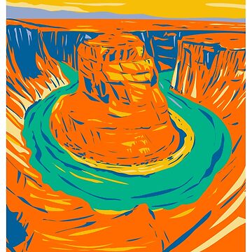 Artwork thumbnail, Horseshoe Bend Colorado River Vintage by KrisSidDesigns
