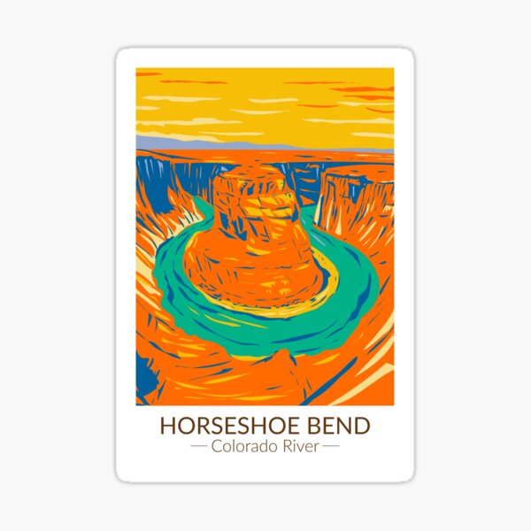 Item preview, Horseshoe Bend Colorado River Vintage designed and sold by KrisSidDesigns.