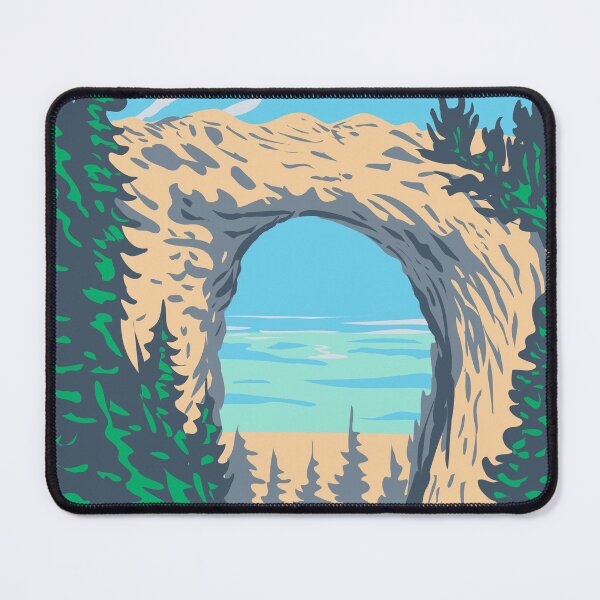 Item preview, Mackinac Island State Park Michigan Arch Rock Vintage designed and sold by KrisSidDesigns.