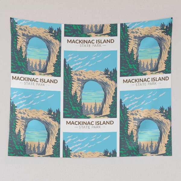 Item preview, Mackinac Island State Park Michigan Arch Rock Vintage designed and sold by KrisSidDesigns.
