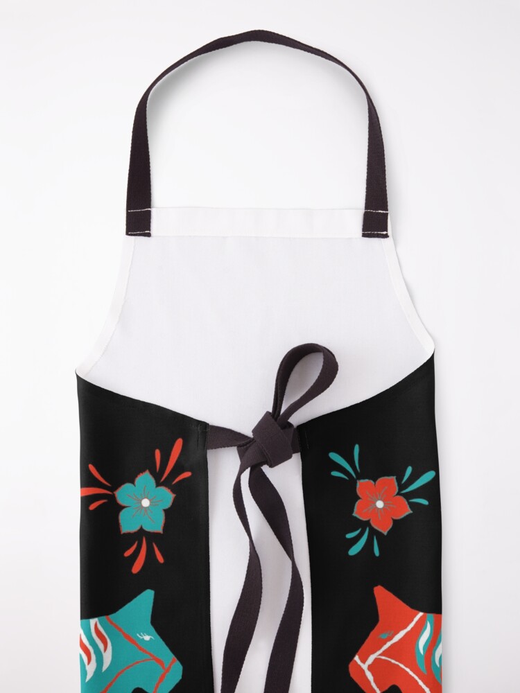 Alternate view of Folk Art - Swedish Dala Horses - Red Turquiose Apron