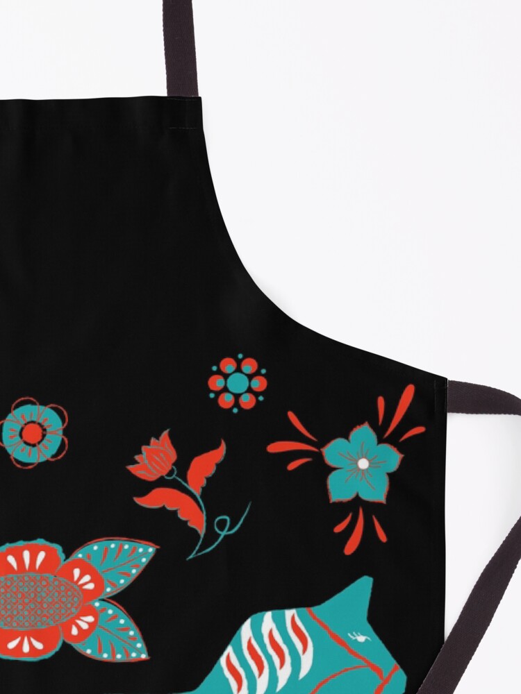 Alternate view of Folk Art - Swedish Dala Horses - Red Turquiose Apron
