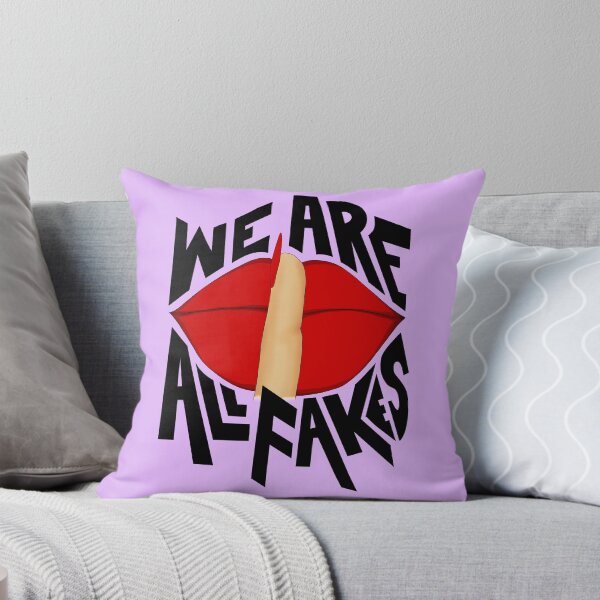 Item preview, We Are All Fake Quote with Pinky purple background designed and sold by SemDesigns1.