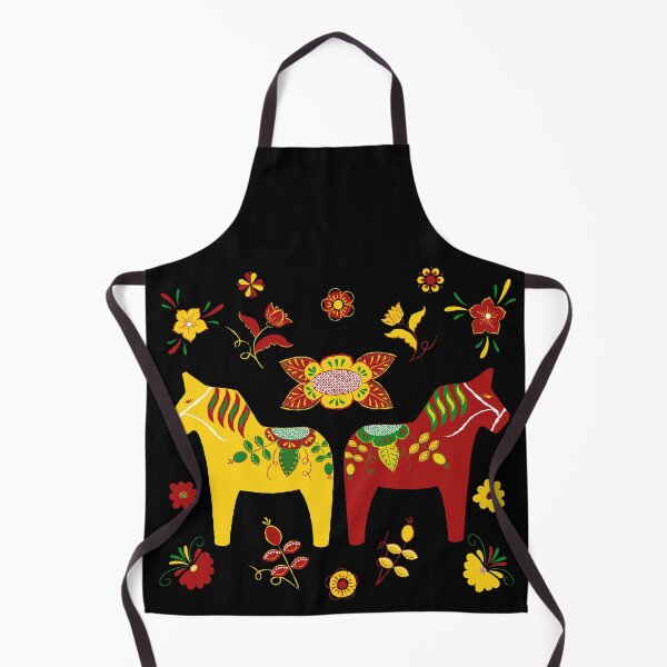 Item preview, Folk Art - Swedish Dala Horses - Red Yellow Green designed and sold by WickedRefined - Nicole Demereckis.