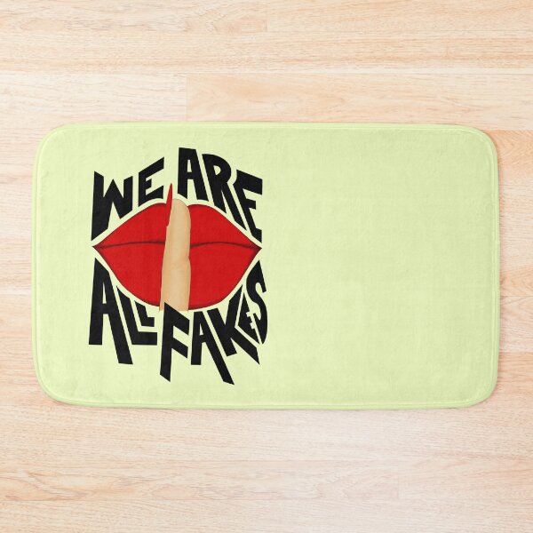Item preview, We Are All Fake Quote with neon yellow background designed and sold by SemDesigns1.